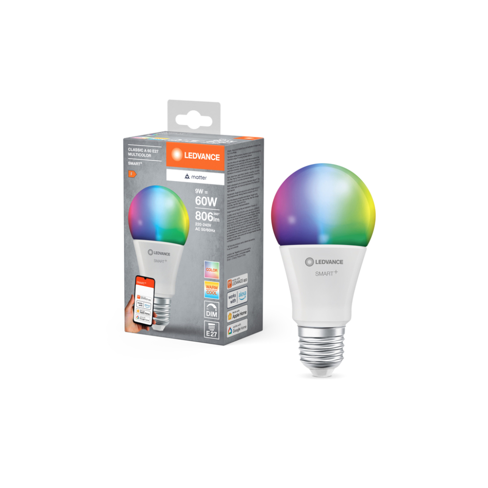 Ledvance Rgbw Smart+ Matter Classic A60 9 Watt E27 Multicolor Bulb