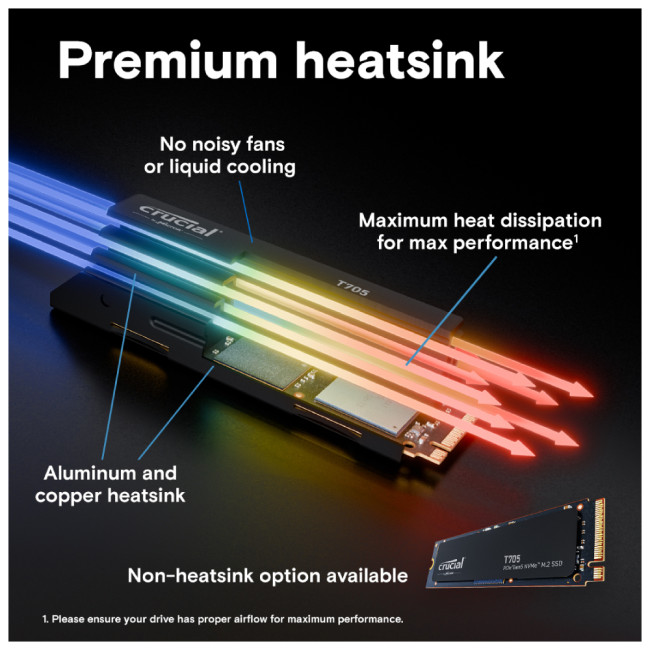 Crucial T705 4TB M.2 2280 NVMe PCIe 5.0 Solid state drive