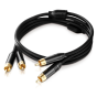 AC0240-015 2x RCA 1.5m Premium Stereo Audio Cable with 24ct Gold Plated Contacts