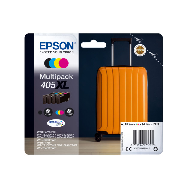 Epson C13T05H64010 405XL DURABrite Ultra Ink Multipack CMYK 1100 Pages
