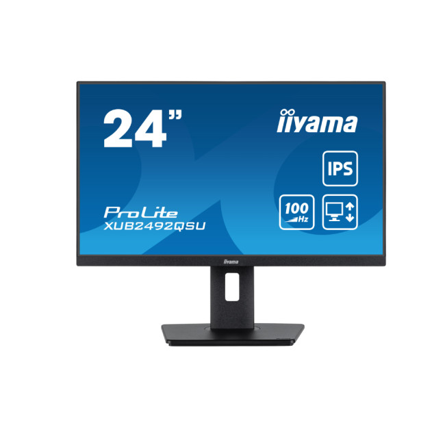iiyama Prolite XUB2492QSU-B1 24" IPS Quad HD USB-C 15W Height Adjustable Monitor