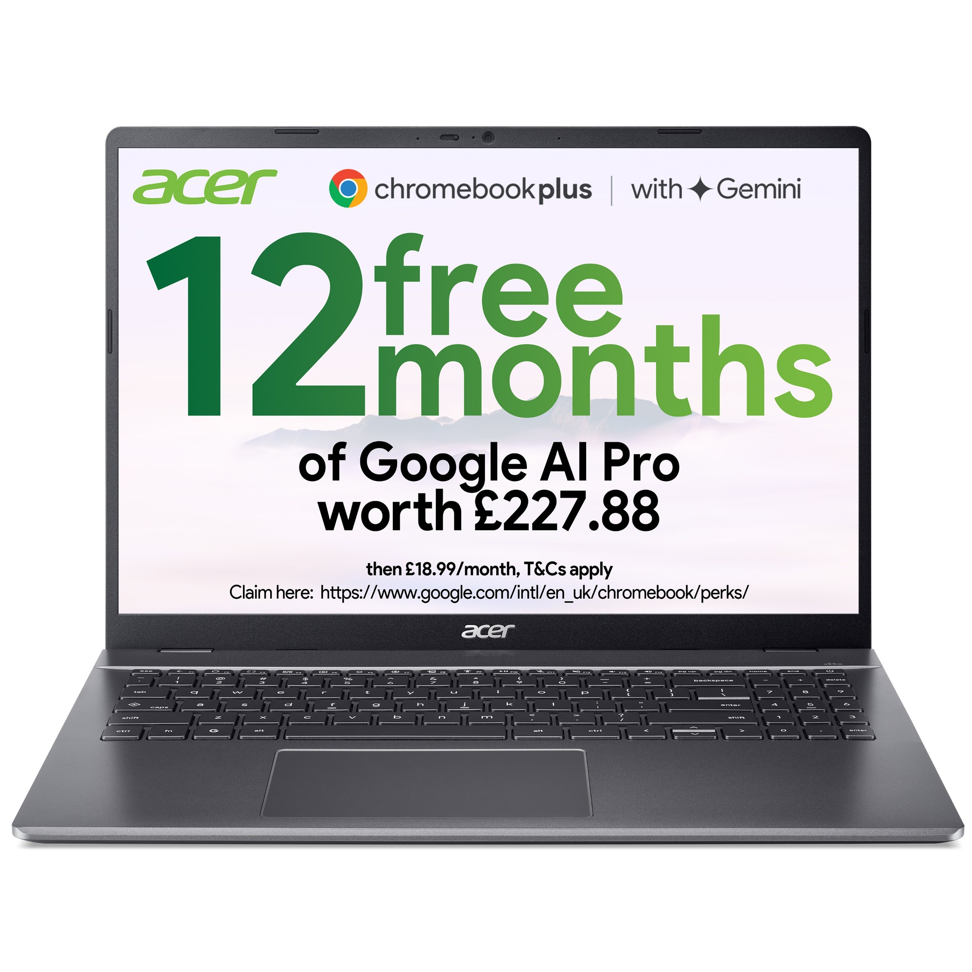Acer Chromebook Plus 516 Intel Core 5-120U 8GB RAM 128GB UFS 16" Chrome OS Laptop