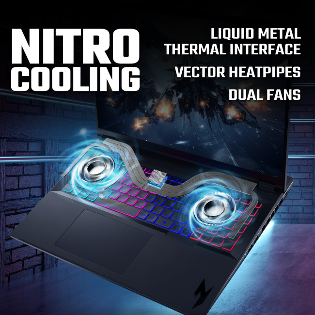 Acer Nitro 18 AI AN18-61 NH.QYEEK.001 AMD Ryzen AI 9 365 32GB RAM 2TB SSD RTX 5070Ti 18" WQXGA Windows 11 Home Gaming Laptop