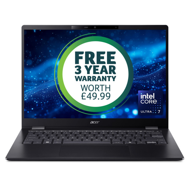 Acer TravelMate P6 14 AI TM P6 U7-256V 16GB 512GB 14" W11P Intel Core Ultra 7 14" WQXGA+ RAM SSD Windows 11 Pro Laptop