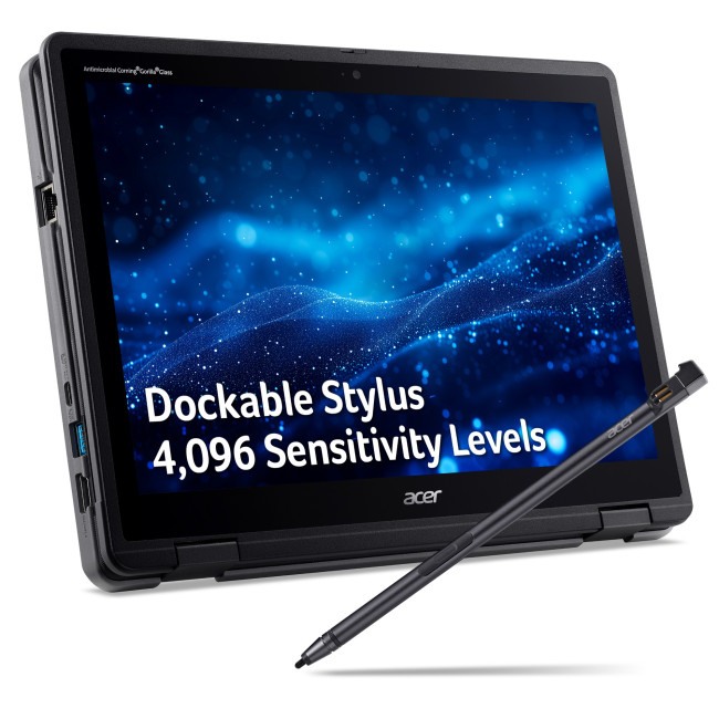 Acer TravelMate Spin B3 TMB312RN-31 N250 8GB/256GB W11P EDU Intel&#174; N 31 cm 12.2" Touchscreen WUXGA RAM SSD Windows 11 Pro Education Laptop