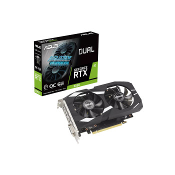 ASUS Dual Geforce RTX 3050 OC Edition 6GB GDDR6 Graphics Card PCI Express 4.0 - 90YV0K60-M0NA00