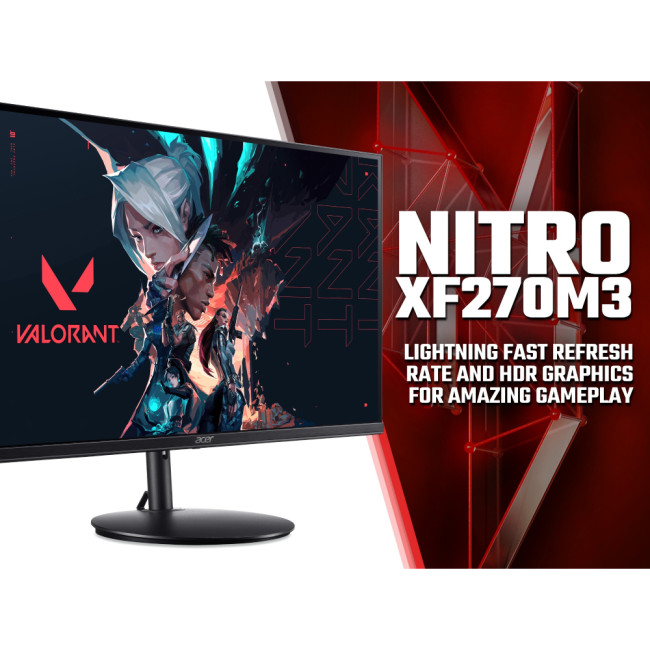 Acer Nitro XF270M3biiph 27" 1920 x 1080 Full HD IPS LED 180Hz 1ms Flat Gaming Monitor
