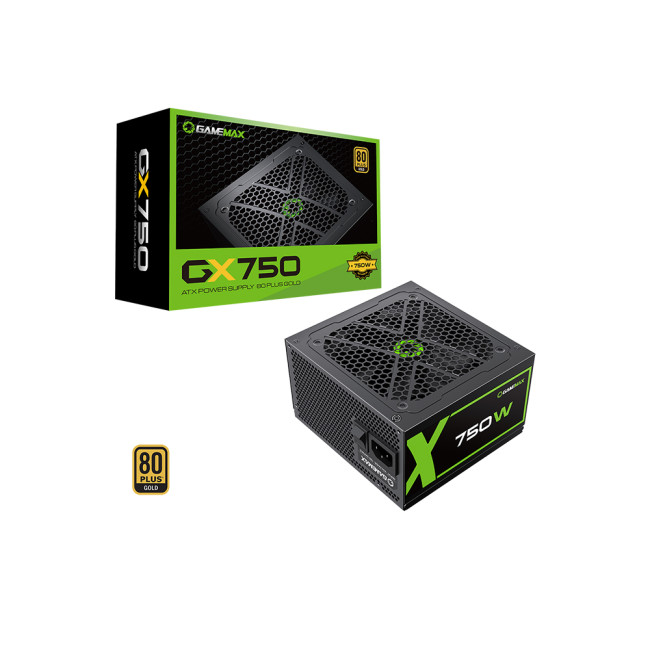GameMax GX750W Modular 80 Plus Gold Black Power Supply