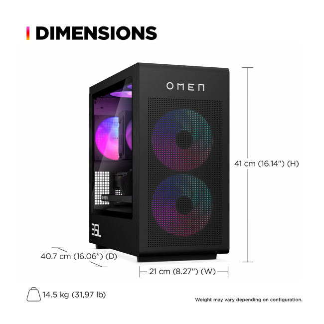 HP OMEN 35L GT16-0034na Intel Core Ultra 7 265K 32GB RAM 1TB SSD 1TB HDD NVIDIA RTX 5080 Windows 11 Home Tower Gaming PC