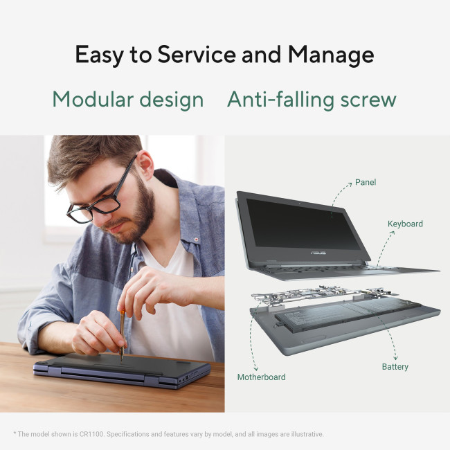 ASUS Chromebook CZ11 Flip CZ1104FM2A-NS0146 MediaTek Kompanio 520 4GB RAM 64GB eMMC 11.6" Touchscreen HD ChromeOS 2-in-1 Laptop