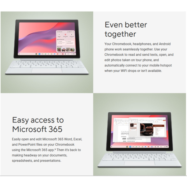 ASUS Chromebook Detachable CL30 CL3001DM2A R70337 MediaTek Kompanio 520 4GB RAM 64GB eMMC 10.5" WUXGA ChromeOS 2-in-1 Laptop