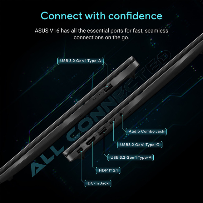 ASUS V16 V3607VH-RP011W Intel Core 5 210H 16GB RAM 512GB SSD RTX 5050 16" WUXGA Windows 11 Home Laptop