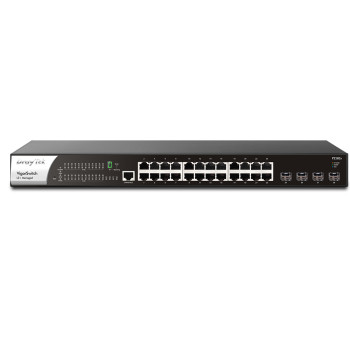 Draytek VSP1282-K 56 Gbit/s Rack Mountable Managed 24 x Gigabit Ethernet RJ45+4 x SFP Ports Network Switch