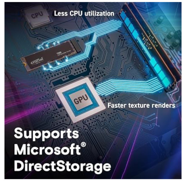 Crucial T500 1TB M.2 PCIe 4.0 Micron 3D TLC NAND Solid state drive - NVMe - Black