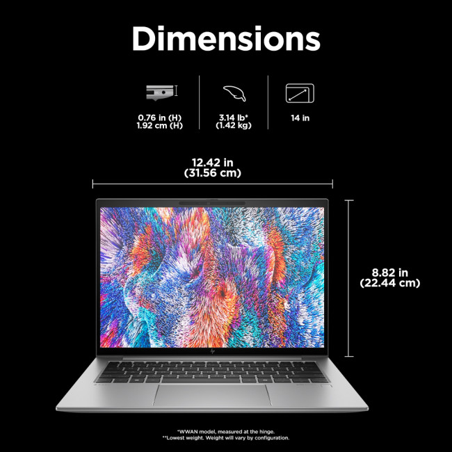 HP ZBook Firefly 14 G11 Intel Core Ultra 7 155H 32GB RAM 1TB SSD RTX A500 14" WUXGA IPS Windows 11 Pro Gaming Laptop