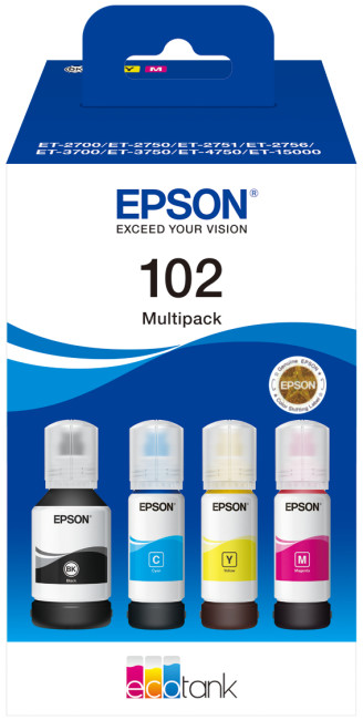 Epson C13T03R640 102 Ink Bottle Multipack - Full Set of 4 Ink Bottles