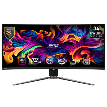 MSI MPG 341CQPX QD-OLED 34" Curved QD-OLED Ultrawide QHD 240Hz 0.03ms Height Adjustable Gaming Monitor