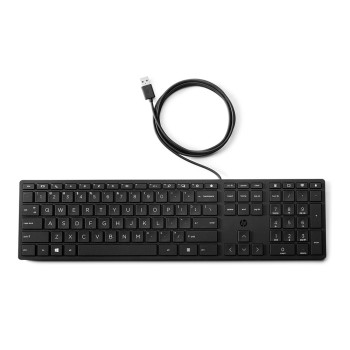 Refurbished HP Wired 320K QWERTY UK Keyboard Black - 9SR37AA#ABU