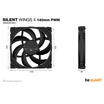 be quiet! Silent Wings 4 140mm PWM high-speed 6-Pole Fan Motor Technology 4-pin PWM PC Fan