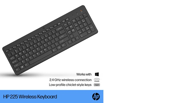 HP 225 Wireless QWERTY Keyboard Black - 805T1AA#ABU