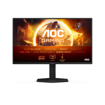 AOC 25G4SXU 24.5" Full HD Fast IPS 310Hz 0.3ms HDR400 G-Sync Height Adjustable E-Sports Gaming Monitor