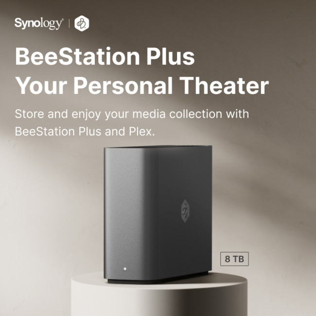 Synology BeeStation Plus 4GB RAM 8TB HDD Personal Cloud NAS Desktop Storage