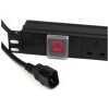 Generic PDU6HC14 6-Way UK Horizontal 1U Power Distribution Unit (PDU) - Black