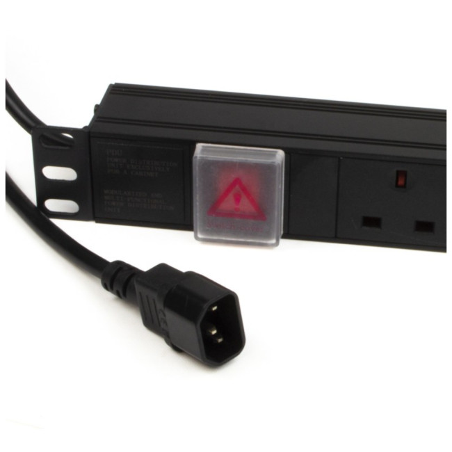 Generic PDU6HC14 6-Way UK Horizontal 1U Power Distribution Unit (PDU) - Black