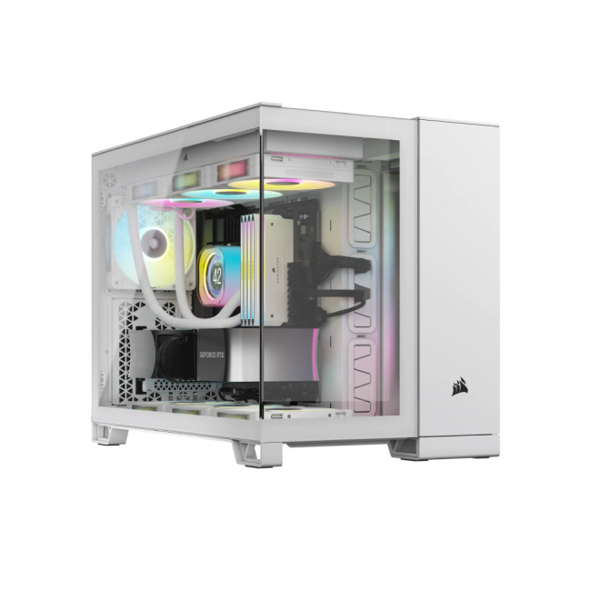 Corsair 2500X RGB Tempered Glass Mid Tower Gaming PC Case - White