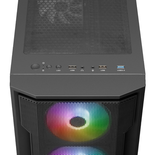 Gamdias ATHENA M6 LITE Tempered Glass Mid Tower Gaming PC Case - Black