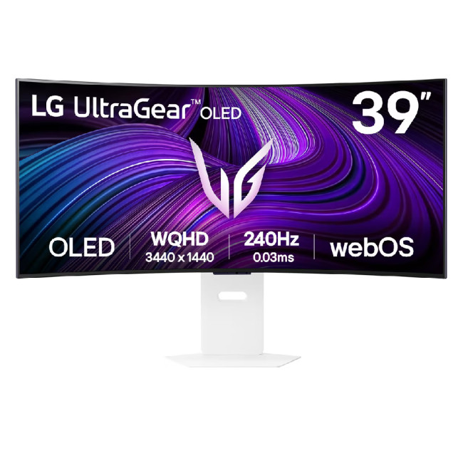 LG UltraGear 39GX90SA-W 39" Curved OLED WQHD 240Hz 0.03ms G-Sync Height Adjustable Gaming Monitor with webOS