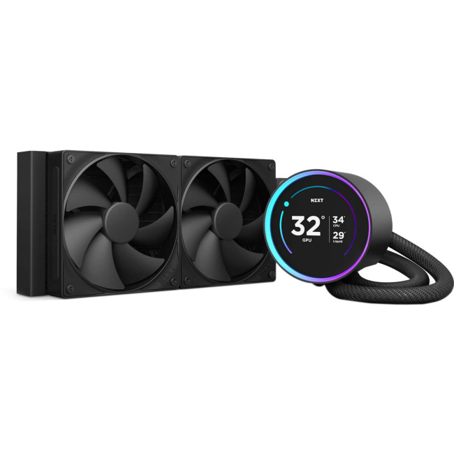 NZXT Kraken Elite 240 Intel/AMD AIO Liquid Cooler w/ 2.72" IPS LCD - Black