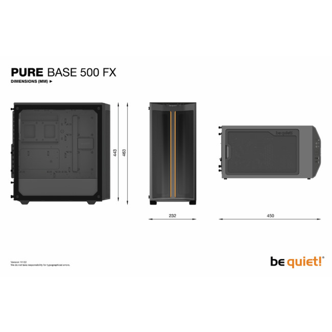 be quiet! Pure Base 500 FX Mid Tower Tempered Glass ARGB Gaming PC Case - Black
