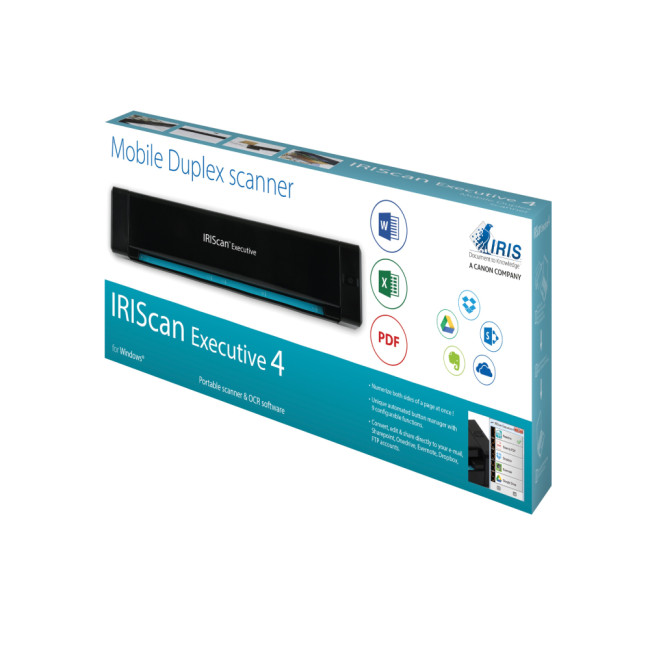 IRIScan Executive 4 CIS Sensor 600 x 600 DPI Micro USB Sheet-Fed Scanner Black
