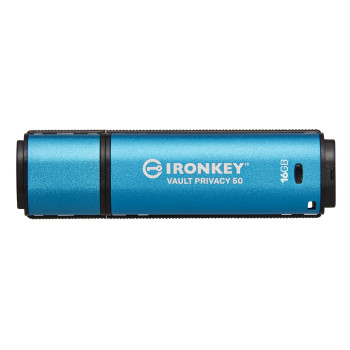 Kingston Technology IronKey Vault Privacy 50 16GB USB 3.2 Flash Drive - Blue