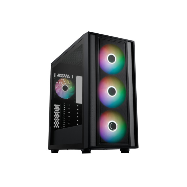 CoolerMaster MasterBox 600 ARGB Mid Tower Tempered Glass PC Case - Black