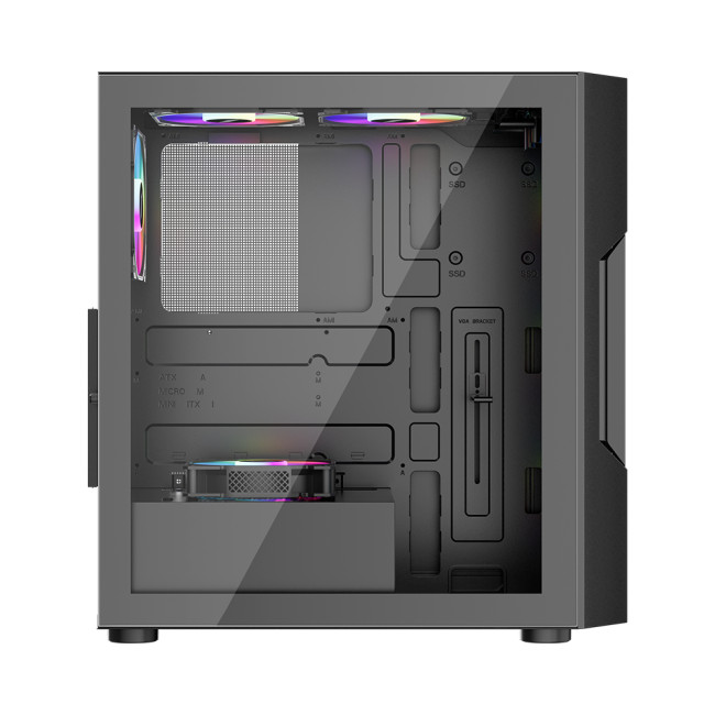 1st Player Trilobite T7-P-BK Tempered Glass Mid Tower Gaming Case - Black