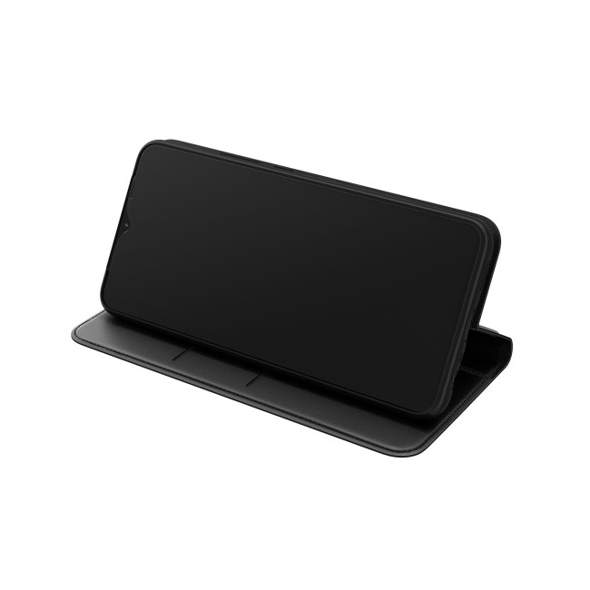 Refurbished OPPO A15 Premium PU Vegan Leather & TPU Flip Case 2 Card holder Slots - Black