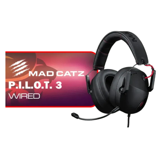 Mad Catz P.I.L.O.T 3 Wired Gaming Headset Plug-and-Play - Black