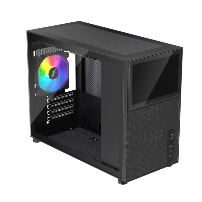 1st Player MIKU Mi6-EV Tempered Glass Emotion View Mid Tower Gaming Case - Black