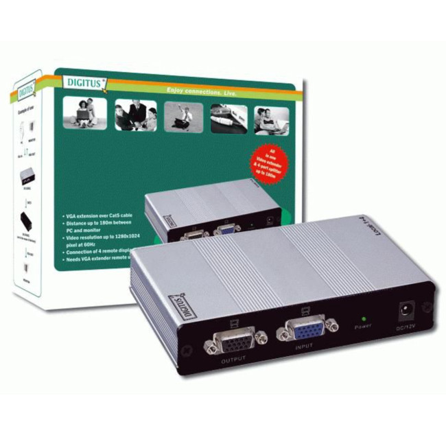 Digitus DC-53601 VGA Signal Extender / Splitter over CAT5 EU Plug