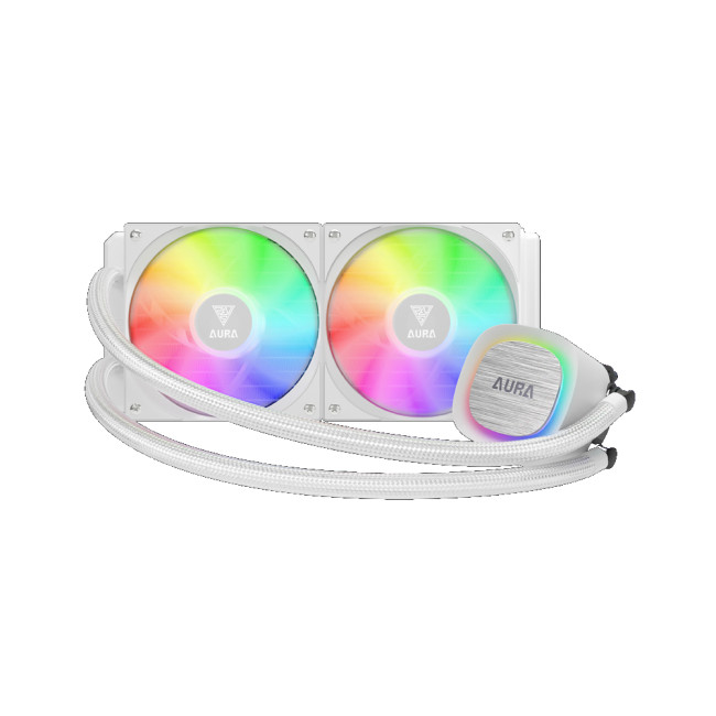 GAMDIAS AURA GL240 V2 White 240mm RGB All-in-One Liquid Cooler