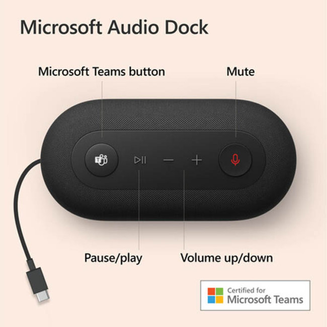 Microsoft Audio Dock Speaker Matte Black - IVF-00011