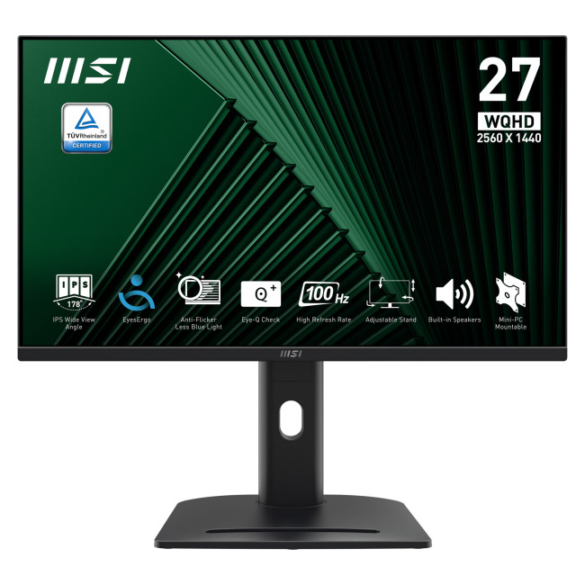 MSI PRO MP275QPG 27" IPS QHD 100Hz Height Adjustable Monitor with Speakers