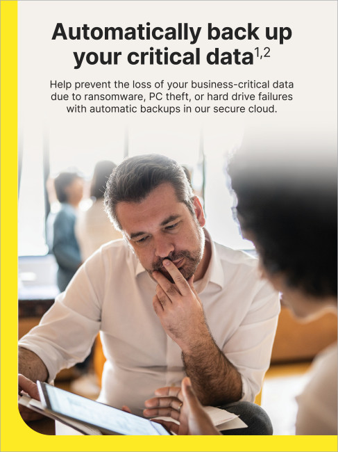 Norton Small Business Premium 2.1 - 500GB, 1 User, 10 Devices, 1-Year Enrollment Digital Key