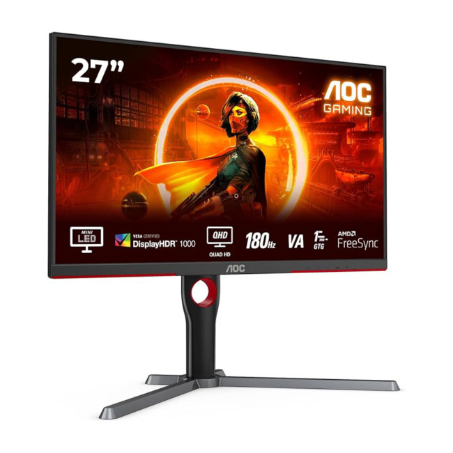 AOC G3 Q27G3XMN/BK 27 inch QHD VA 180 Hz 1 ms Gaming Monitor