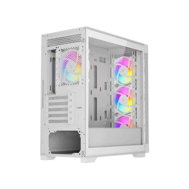 Vida Zephyr V2 Micro-ATX ARGB Tempered Glass Gaming PC Case - White