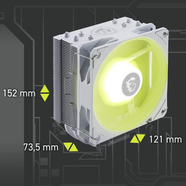 MSI MAG COREFROZR AA13 3-Pin ARGB CPU Cooler - White