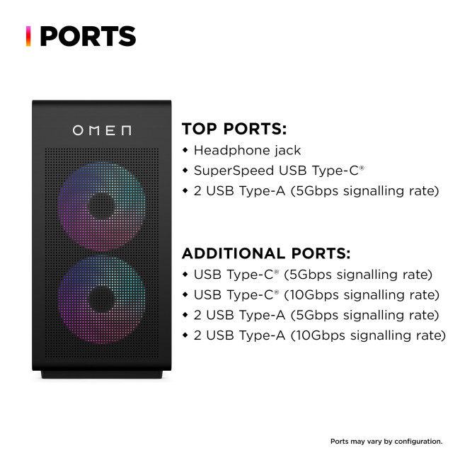 HP OMEN 35L Intel Core Ultra 7 265K 32GB RAM 1TB SSD + 1TB HDD NVIDIA GeForce RTX 5070 Ti Win 11 Home Gaming Tower PC