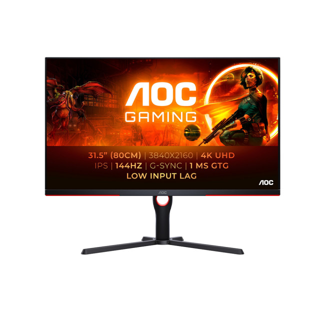 AOC U32G3X/BK 31.5" 3840 x 2160 4K Ultra HD IPS 144 Hz 1 ms Flat Gaming Monitor